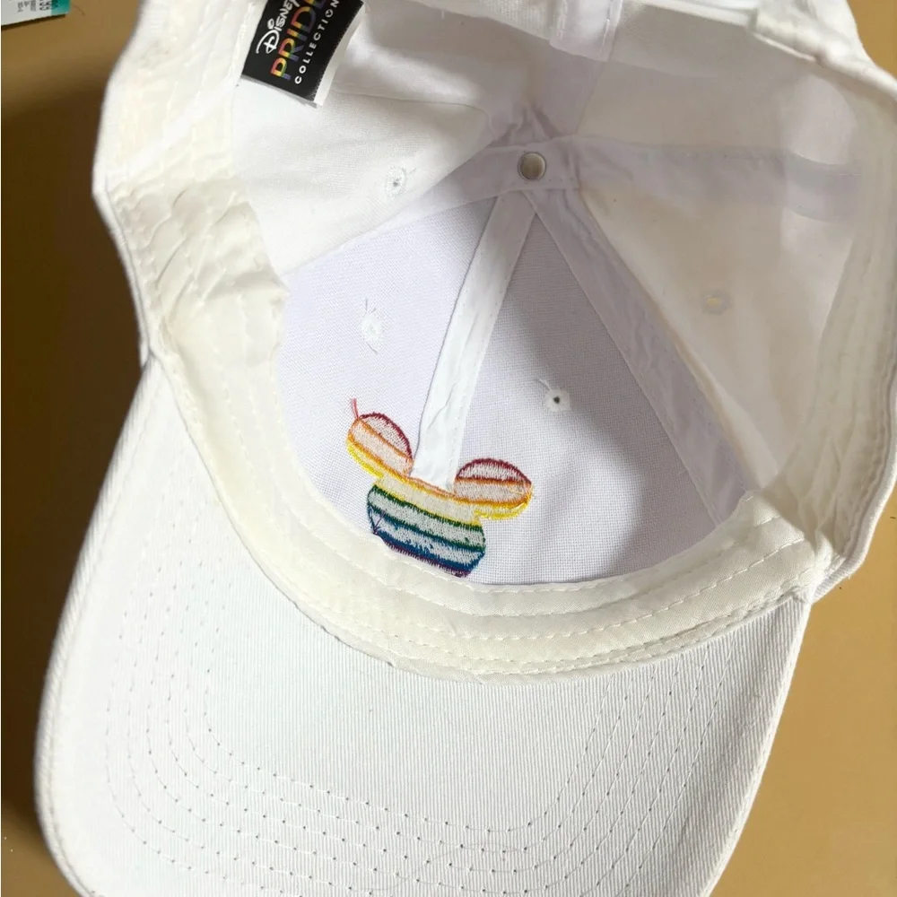Disney White Cap with Rainbow Mickey Mouse Logo